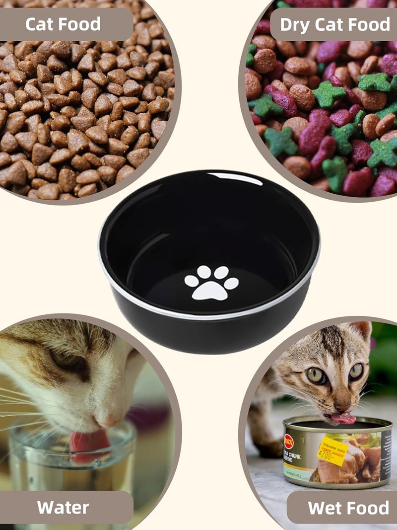 GDCZ Ceramics Raised Cat Bowls with Heighten Metal Stand,15 Ounces (Black) - Image 5